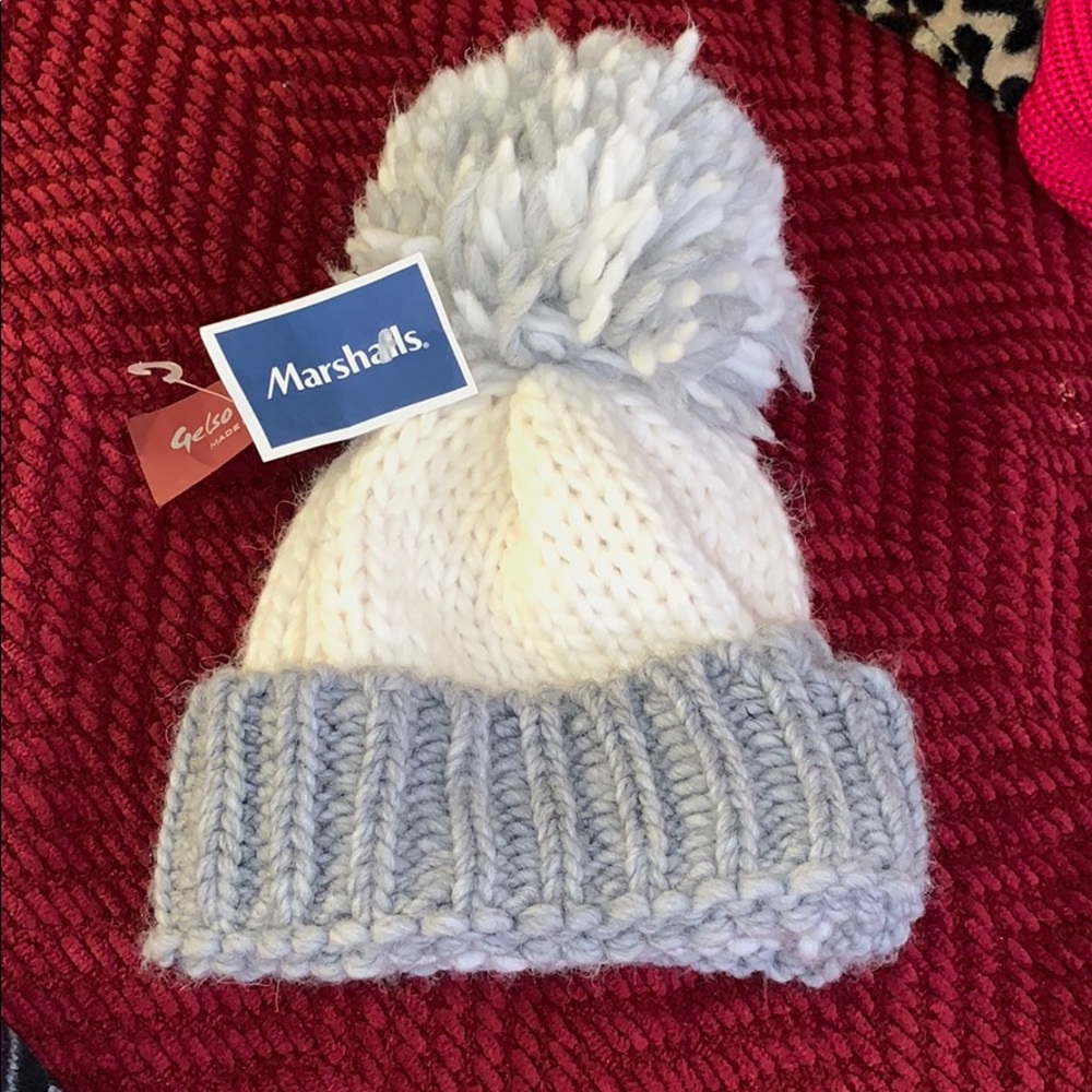 White and gray toboggan